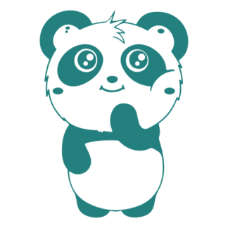 Shy Panda Decal (Turquoise)